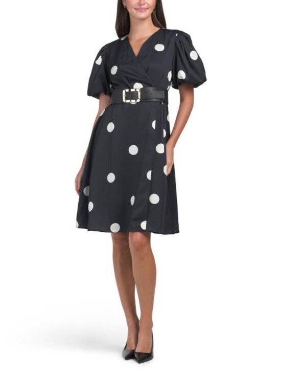WDNY Dresses & Skirts - WDNY Polka Dot Belted Mini Dress